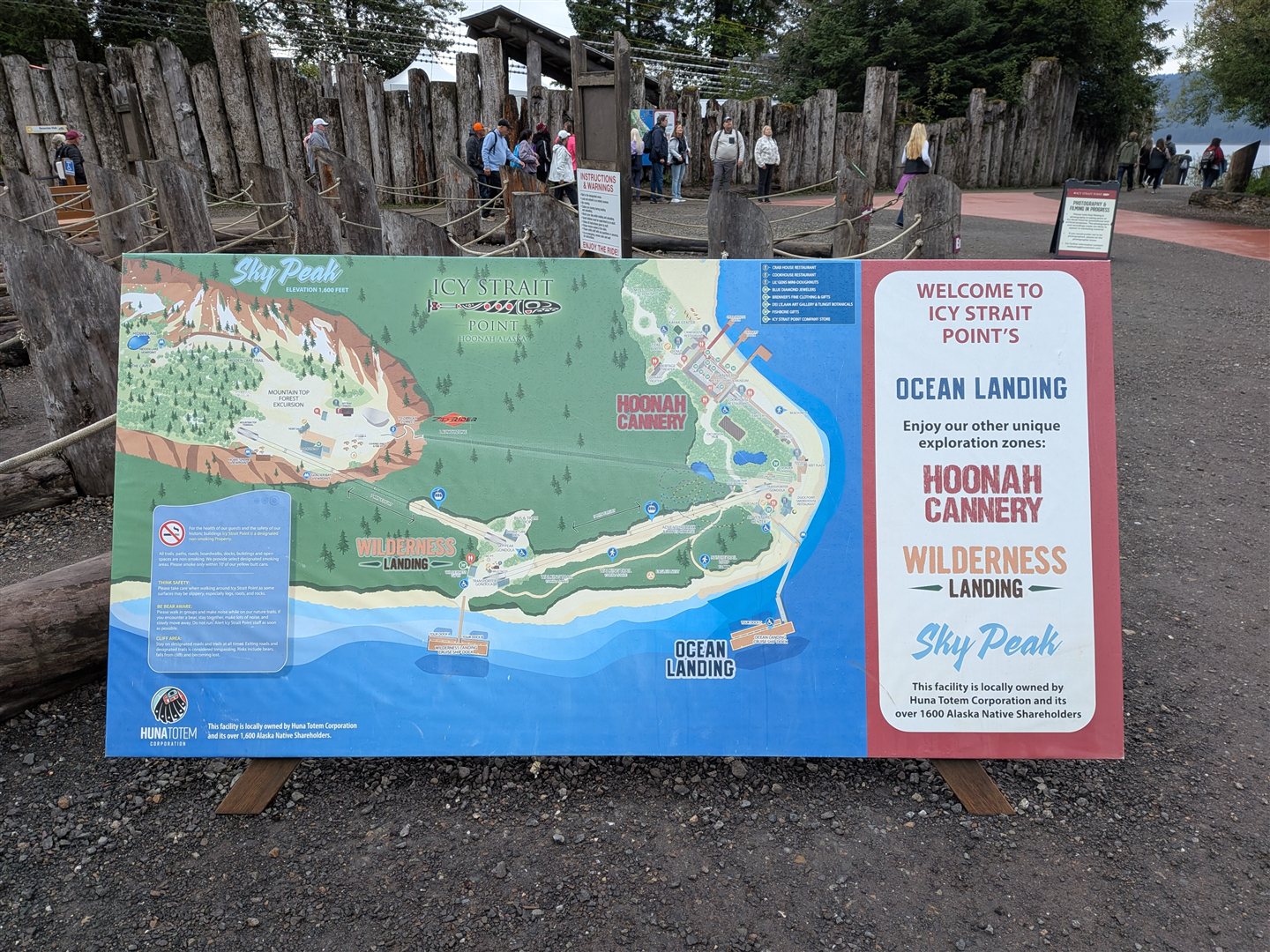Map of the cruise dock at Icy Strait Point