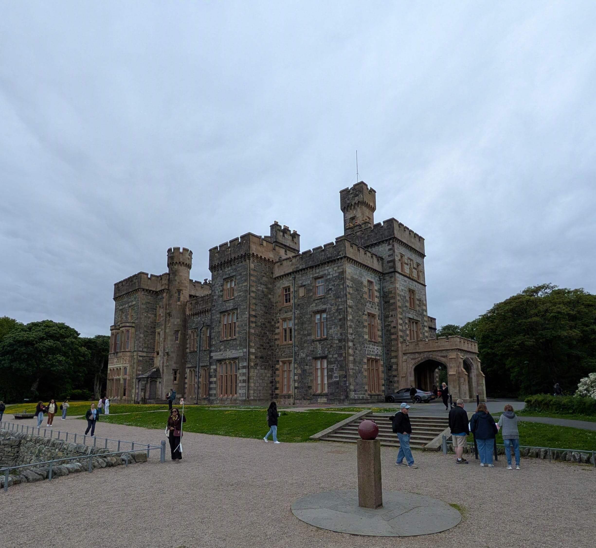 Lews Castle overlooking the harbor in Stornoway, Scotland