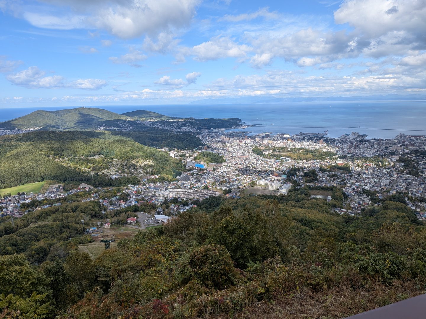The view over Otaru and the sea from Mount Tenguyama