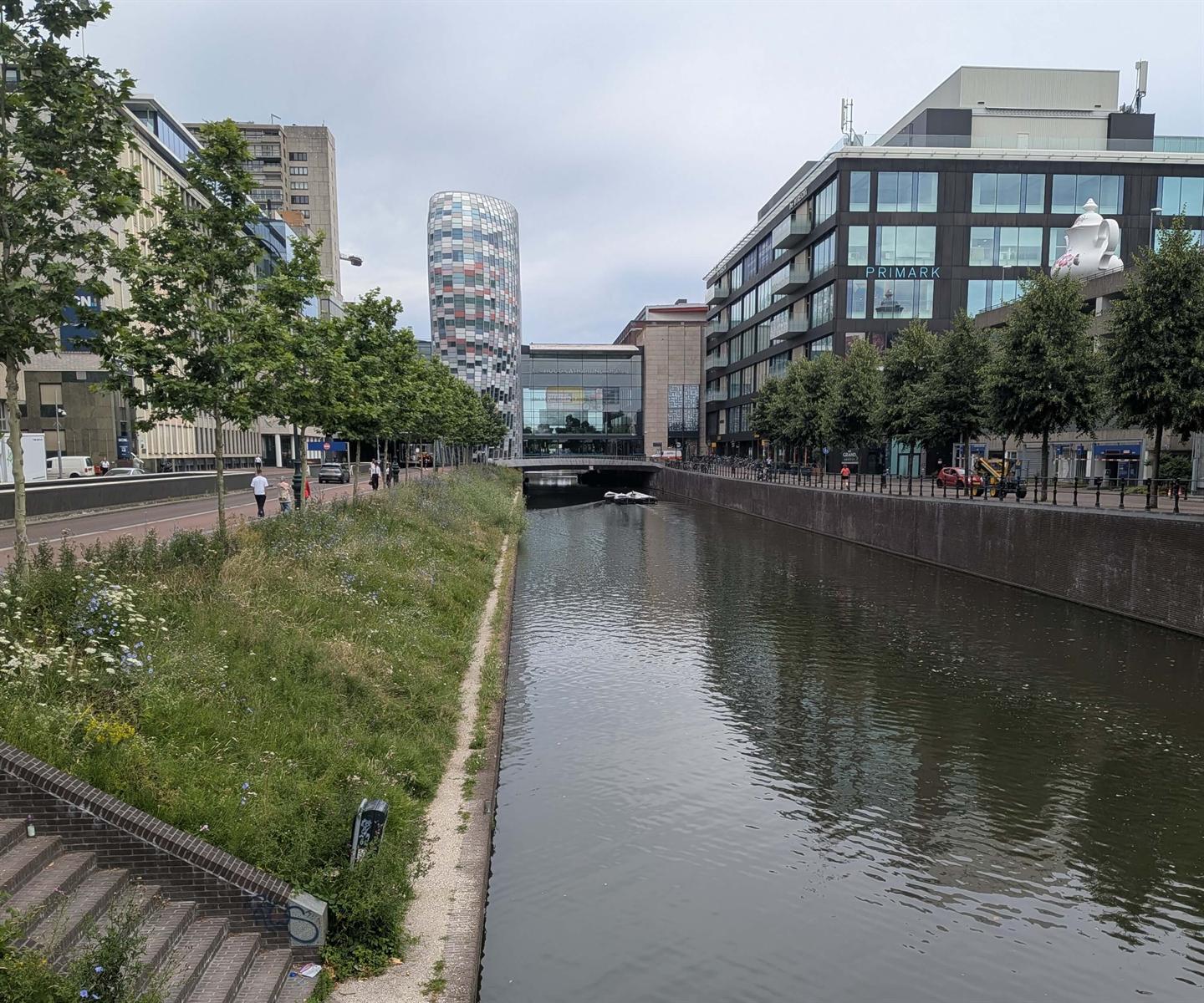 The canal running beneath the Crowne Plaza hotel in Utrecht